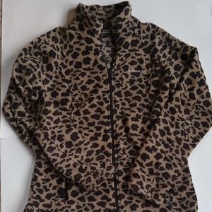 Columbia Women's Black and Tan Cheetah Fleece Jacket